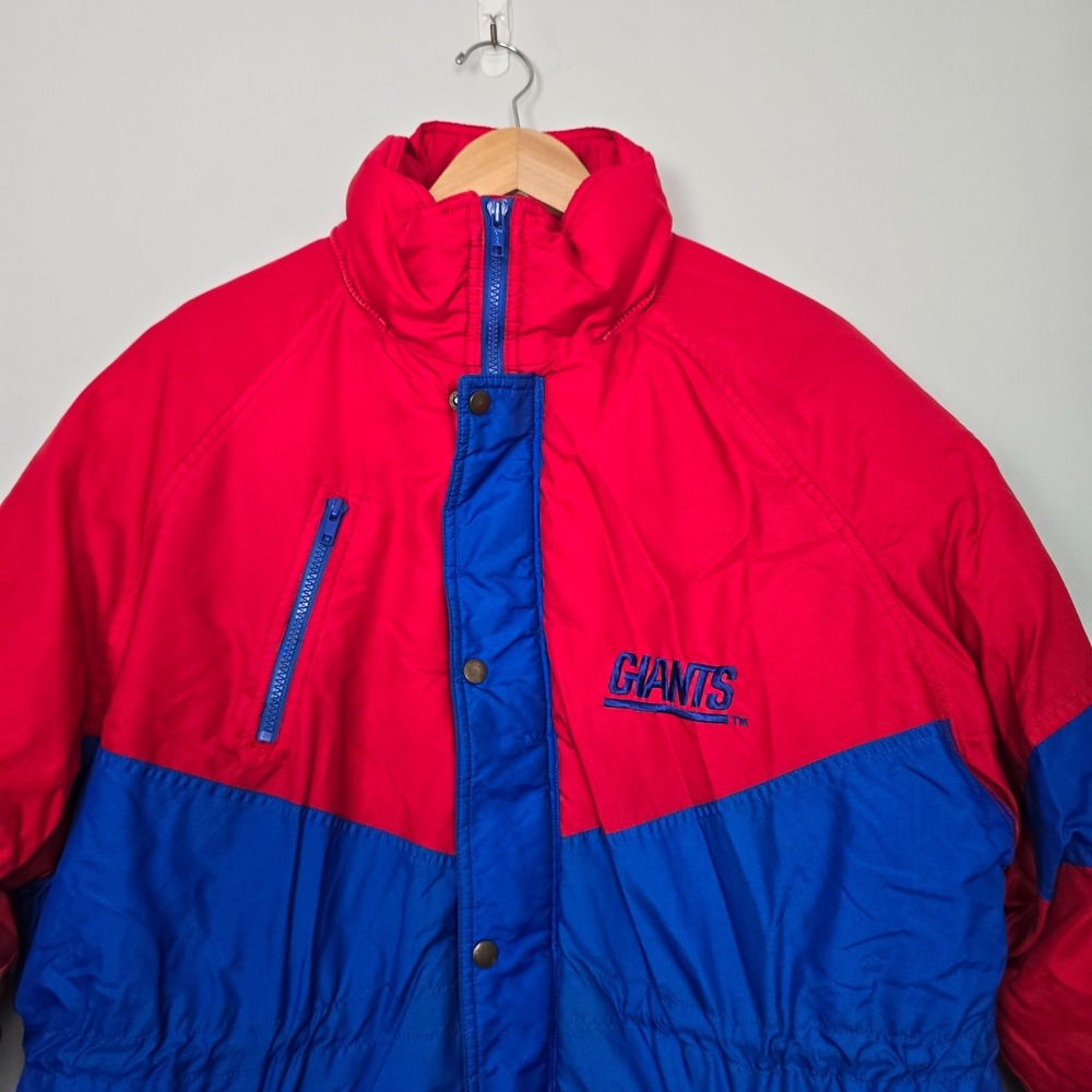 Vintage NFL Gameday by Turbo Sportswear Giants Puffer Jacket Mens Large Red Blue - Picture 3 of 13